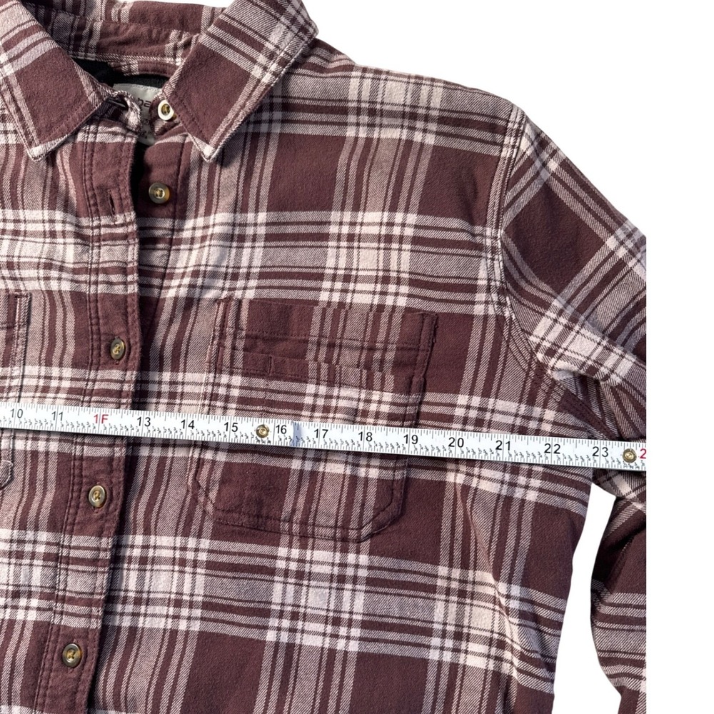 CARHARTT Womens Plaid Flannel Fleece-lined‎ Shirt Jacket Shacket Maroon L 12/14 - Picture 5 of 14